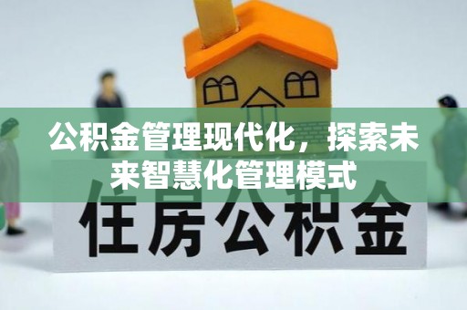 雷山公积金管理现代化，探索未来智慧化管理模式