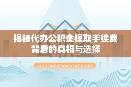 雷山揭秘代办公积金提取手续费背后的真相与选择