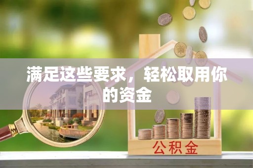 雷山满足这些要求，轻松取用你的资金