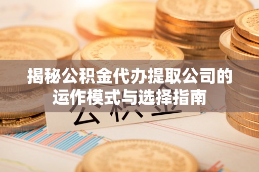 雷山揭秘公积金代办提取公司的运作模式与选择指南