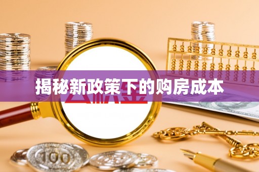 雷山揭秘新政策下的购房成本
