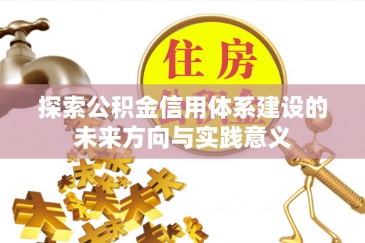 雷山探索公积金信用体系建设的未来方向与实践意义