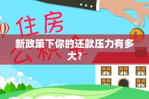 雷山新政策下你的还款压力有多大？